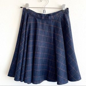 Joie Blue Navy Plaid Tartan Skirt sz S